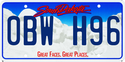 SD license plate 0BWH96