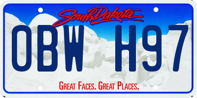 SD license plate 0BWH97