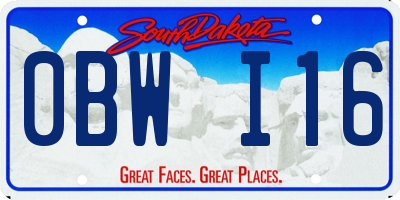 SD license plate 0BWI16