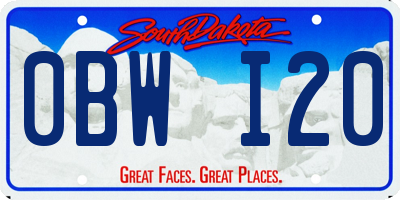 SD license plate 0BWI20