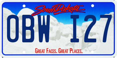 SD license plate 0BWI27