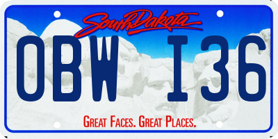 SD license plate 0BWI36