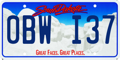 SD license plate 0BWI37