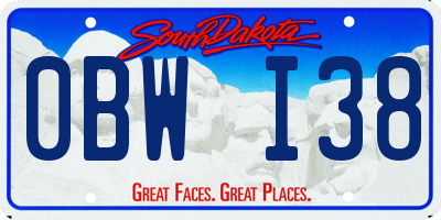 SD license plate 0BWI38