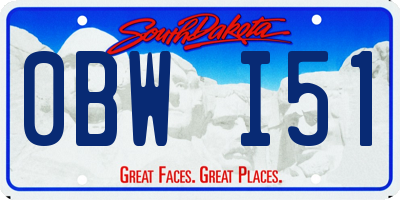 SD license plate 0BWI51