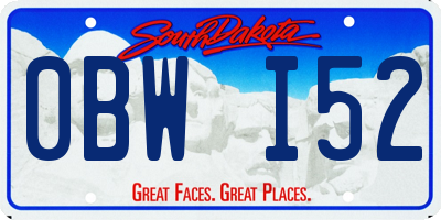 SD license plate 0BWI52