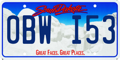 SD license plate 0BWI53