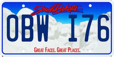 SD license plate 0BWI76