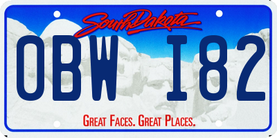 SD license plate 0BWI82