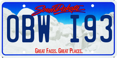 SD license plate 0BWI93