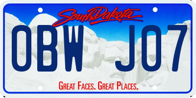 SD license plate 0BWJ07