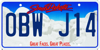 SD license plate 0BWJ14