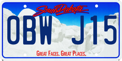 SD license plate 0BWJ15