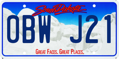 SD license plate 0BWJ21