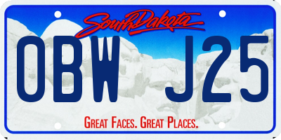 SD license plate 0BWJ25