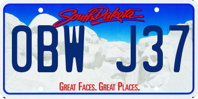 SD license plate 0BWJ37