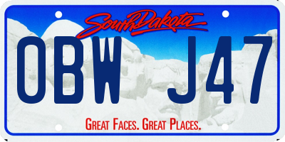 SD license plate 0BWJ47