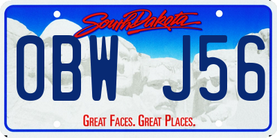 SD license plate 0BWJ56