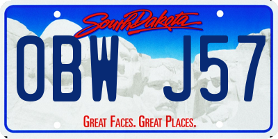 SD license plate 0BWJ57