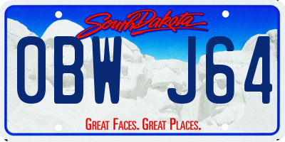 SD license plate 0BWJ64
