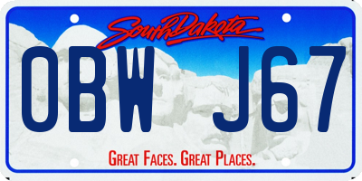 SD license plate 0BWJ67