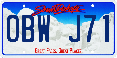 SD license plate 0BWJ71