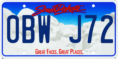 SD license plate 0BWJ72