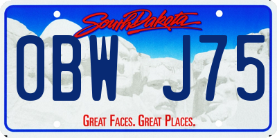SD license plate 0BWJ75
