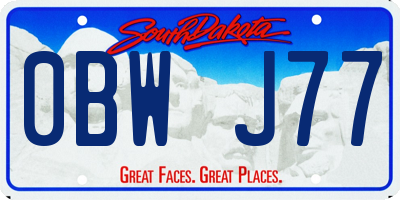 SD license plate 0BWJ77