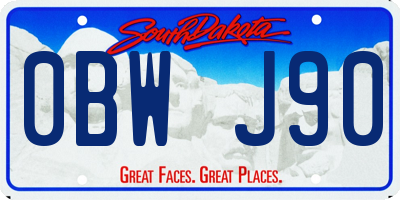 SD license plate 0BWJ90
