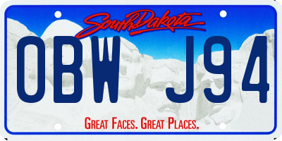 SD license plate 0BWJ94