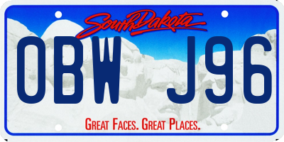 SD license plate 0BWJ96
