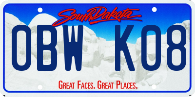 SD license plate 0BWK08