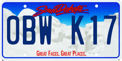 SD license plate 0BWK17