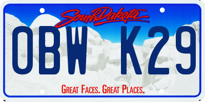 SD license plate 0BWK29