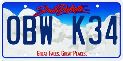 SD license plate 0BWK34