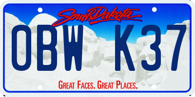 SD license plate 0BWK37