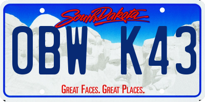 SD license plate 0BWK43