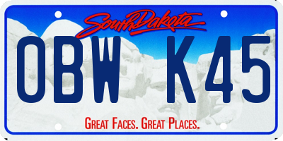 SD license plate 0BWK45