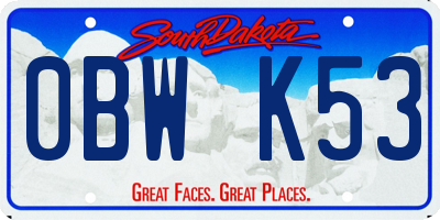 SD license plate 0BWK53