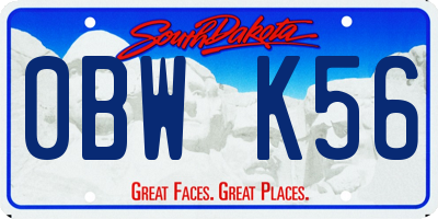 SD license plate 0BWK56