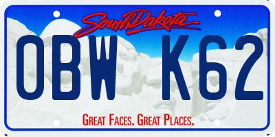 SD license plate 0BWK62