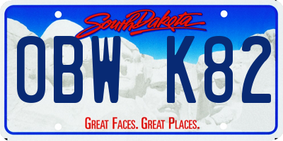 SD license plate 0BWK82
