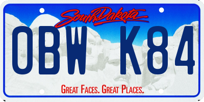 SD license plate 0BWK84