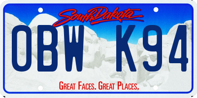 SD license plate 0BWK94