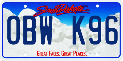 SD license plate 0BWK96