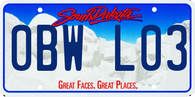 SD license plate 0BWL03