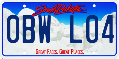 SD license plate 0BWL04
