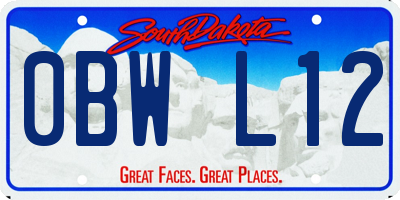 SD license plate 0BWL12