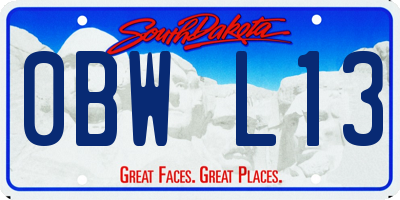 SD license plate 0BWL13